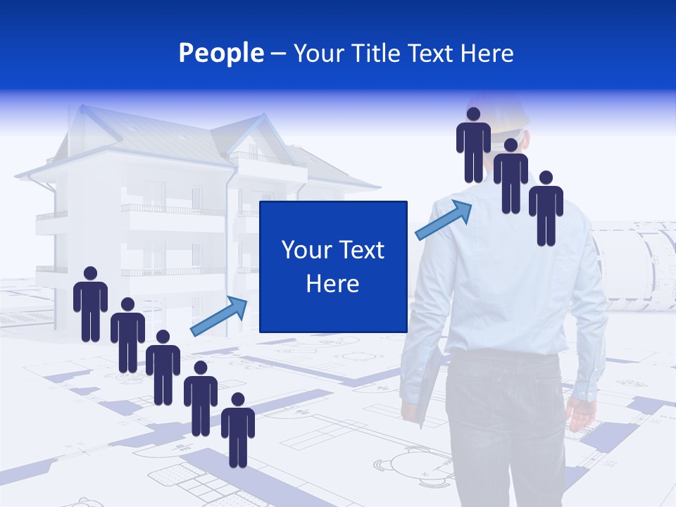 Stading Helmet Worker PowerPoint Template