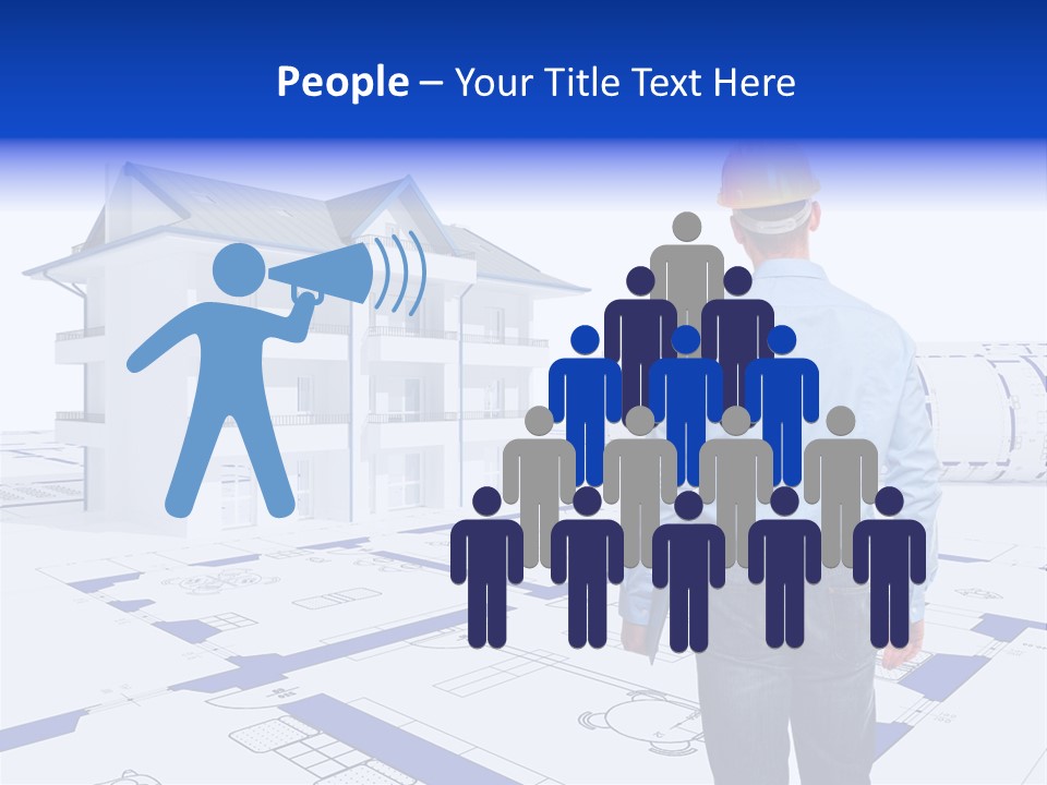 Stading Helmet Worker PowerPoint Template