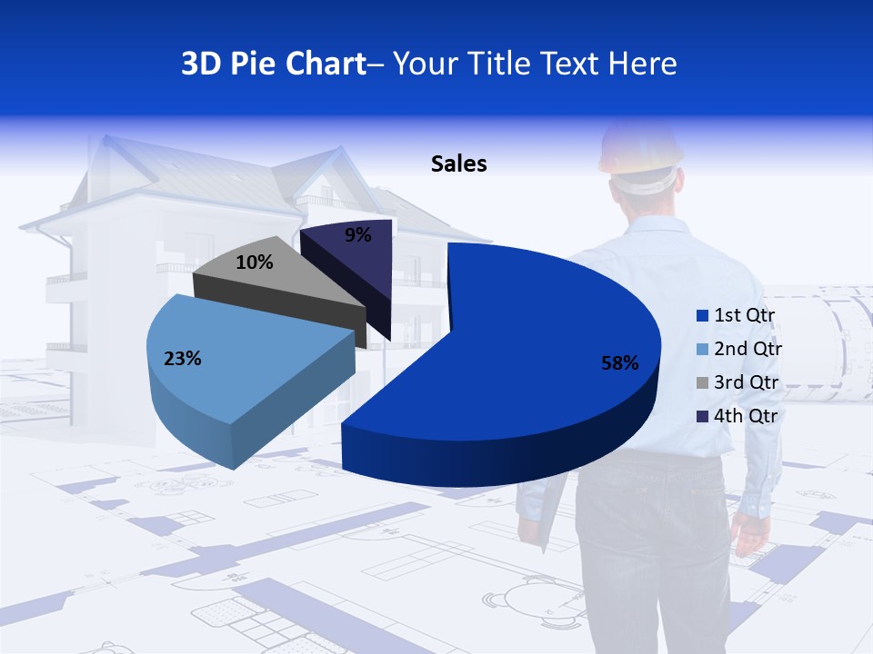 Stading Helmet Worker PowerPoint Template