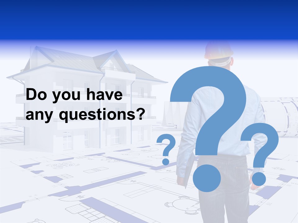 Stading Helmet Worker PowerPoint Template