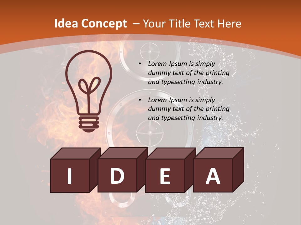 Shape Electrical Flame PowerPoint Template
