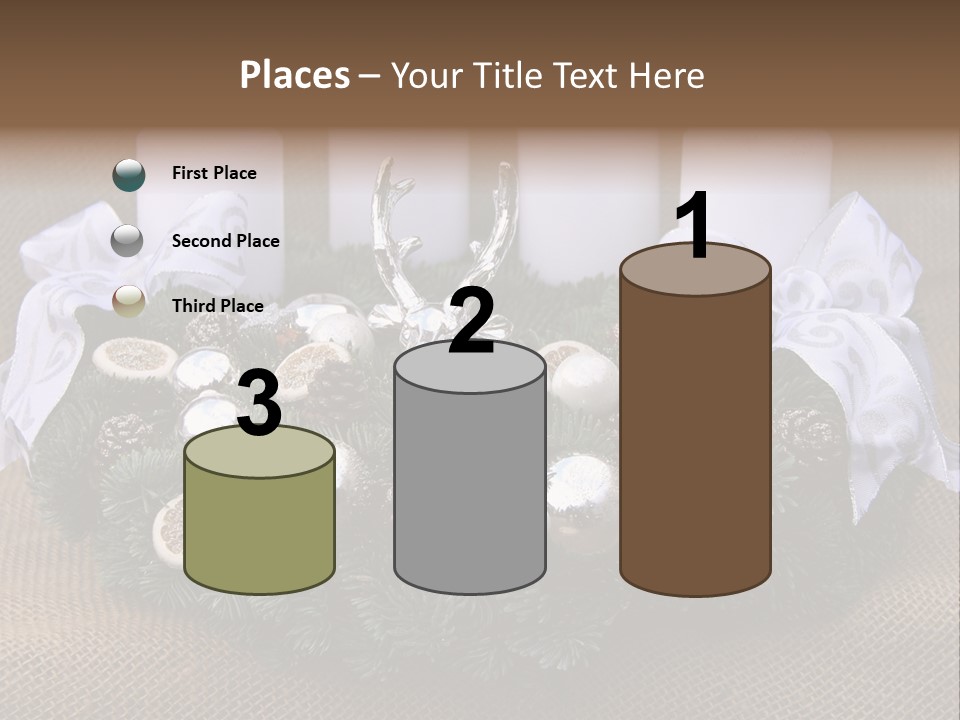 Fir Cone Reflective Christmas PowerPoint Template