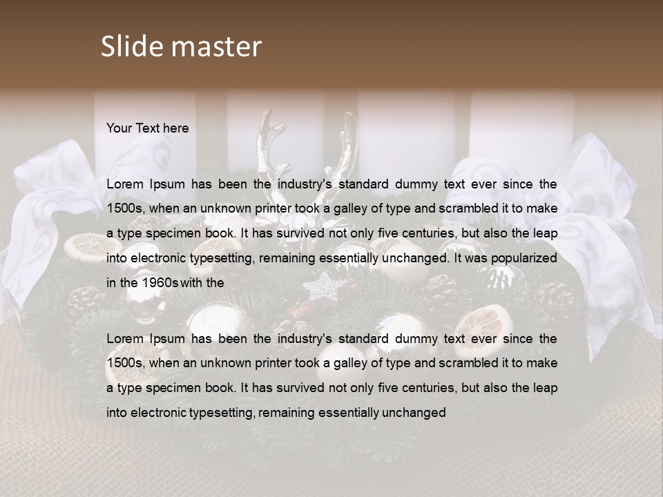 Fir Cone Reflective Christmas PowerPoint Template