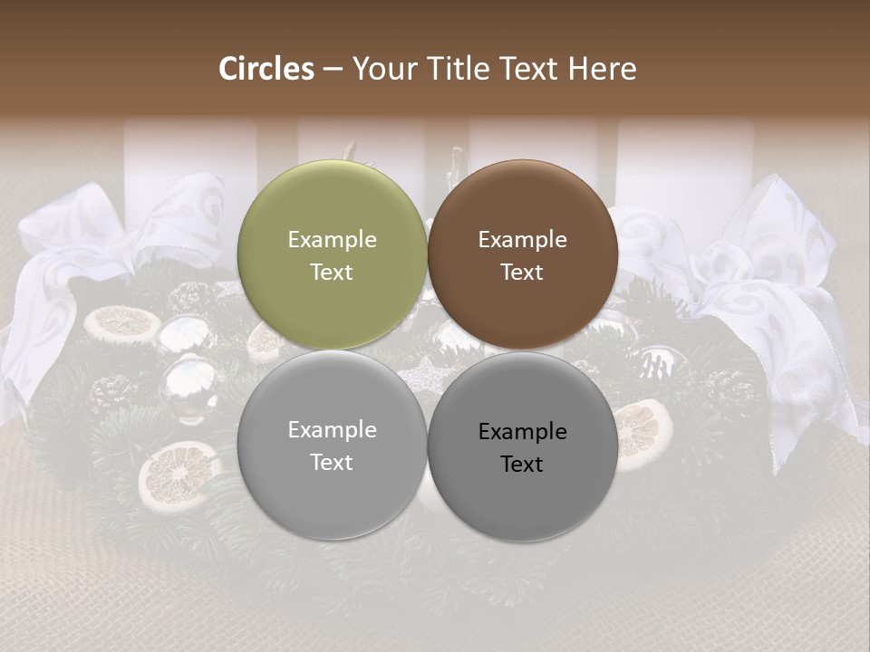 Fir Cone Reflective Christmas PowerPoint Template