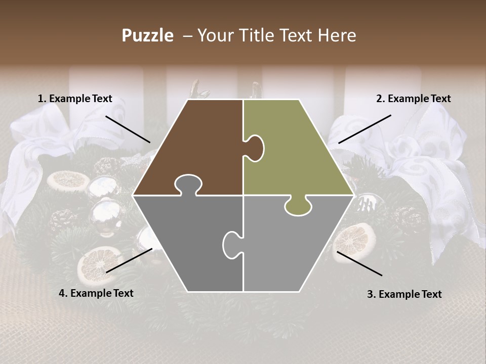 Fir Cone Reflective Christmas PowerPoint Template