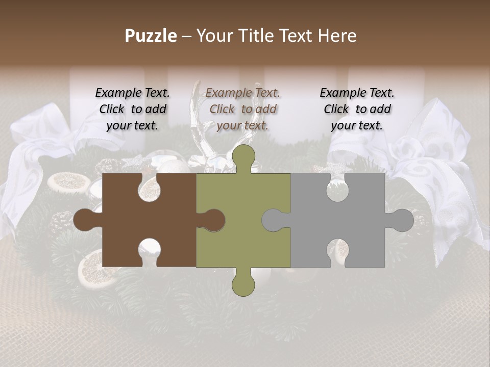 Fir Cone Reflective Christmas PowerPoint Template