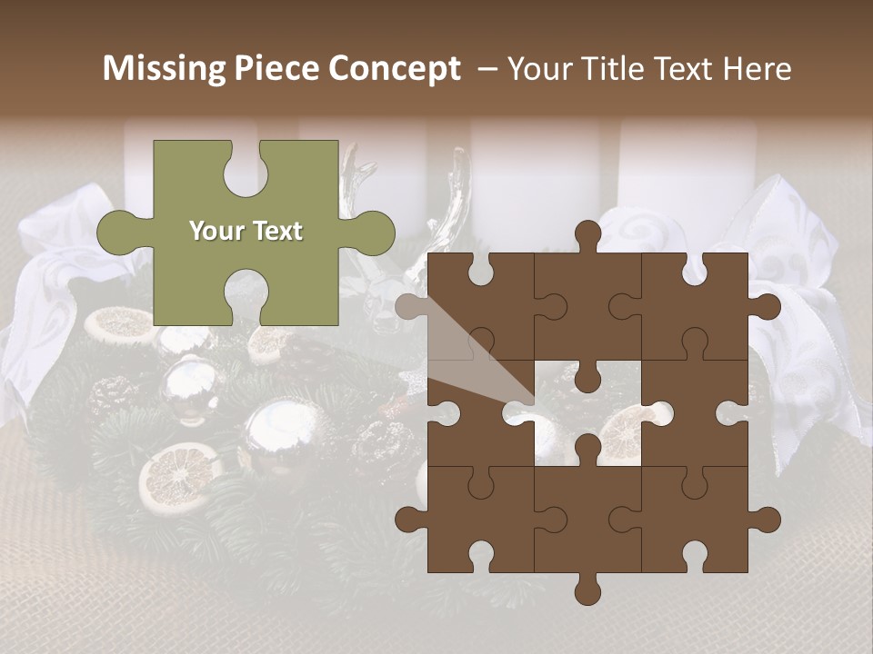 Fir Cone Reflective Christmas PowerPoint Template