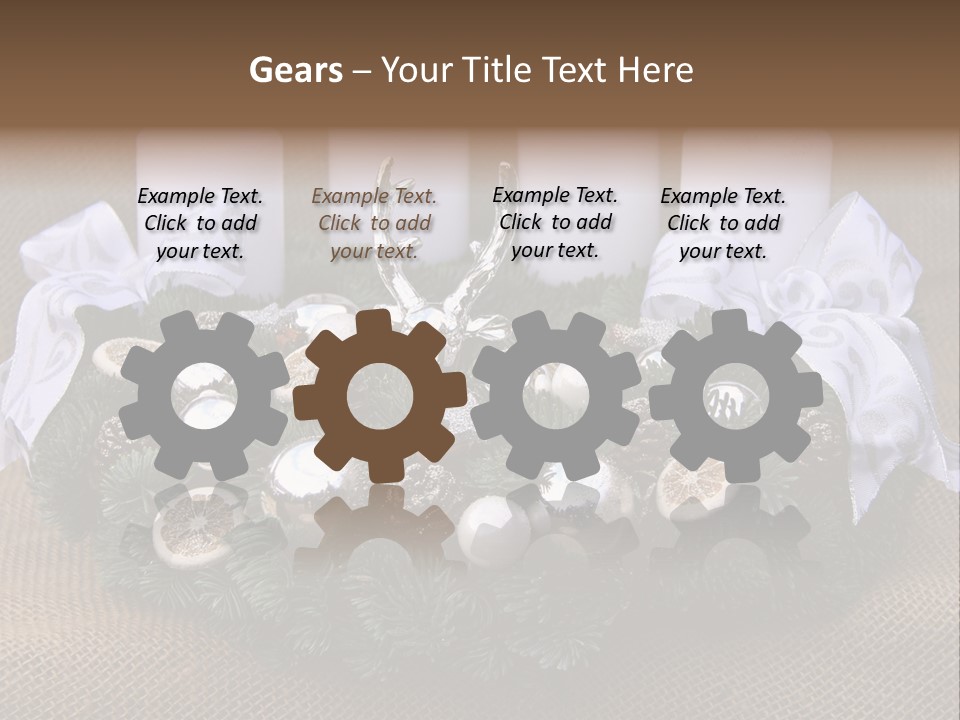 Fir Cone Reflective Christmas PowerPoint Template