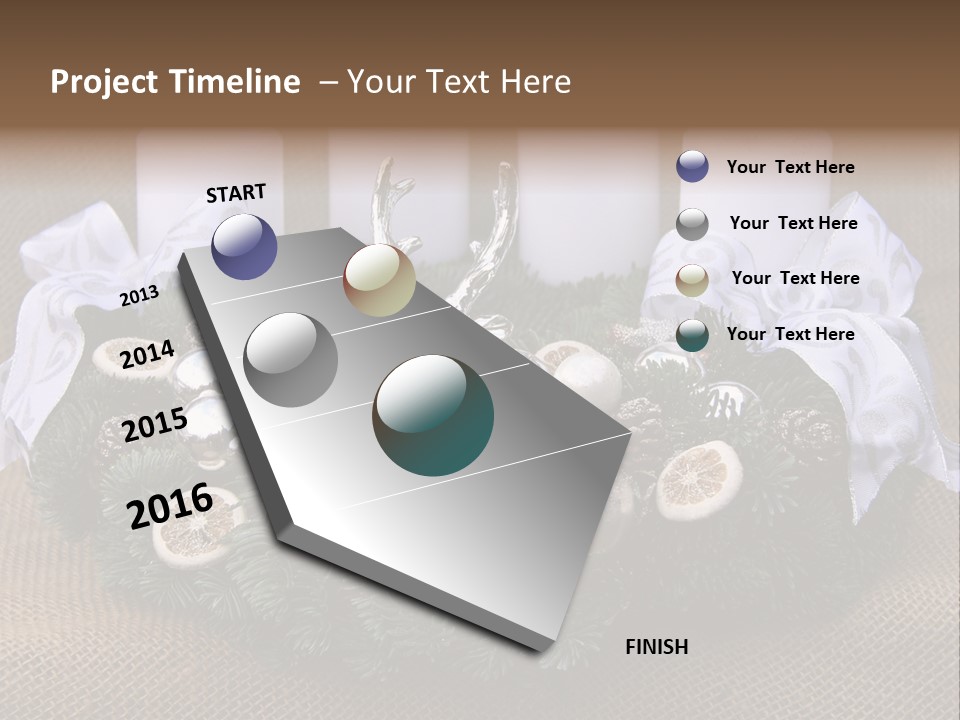 Fir Cone Reflective Christmas PowerPoint Template