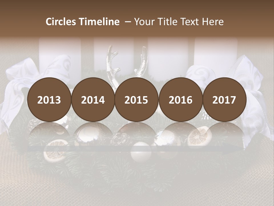 Fir Cone Reflective Christmas PowerPoint Template