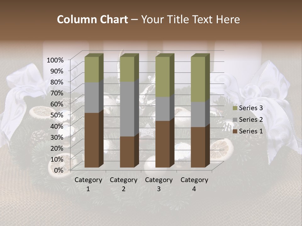 Fir Cone Reflective Christmas PowerPoint Template