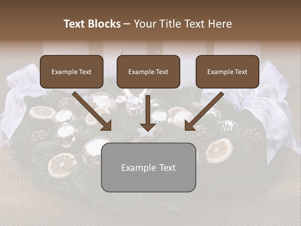 Fir Cone Reflective Christmas PowerPoint Template