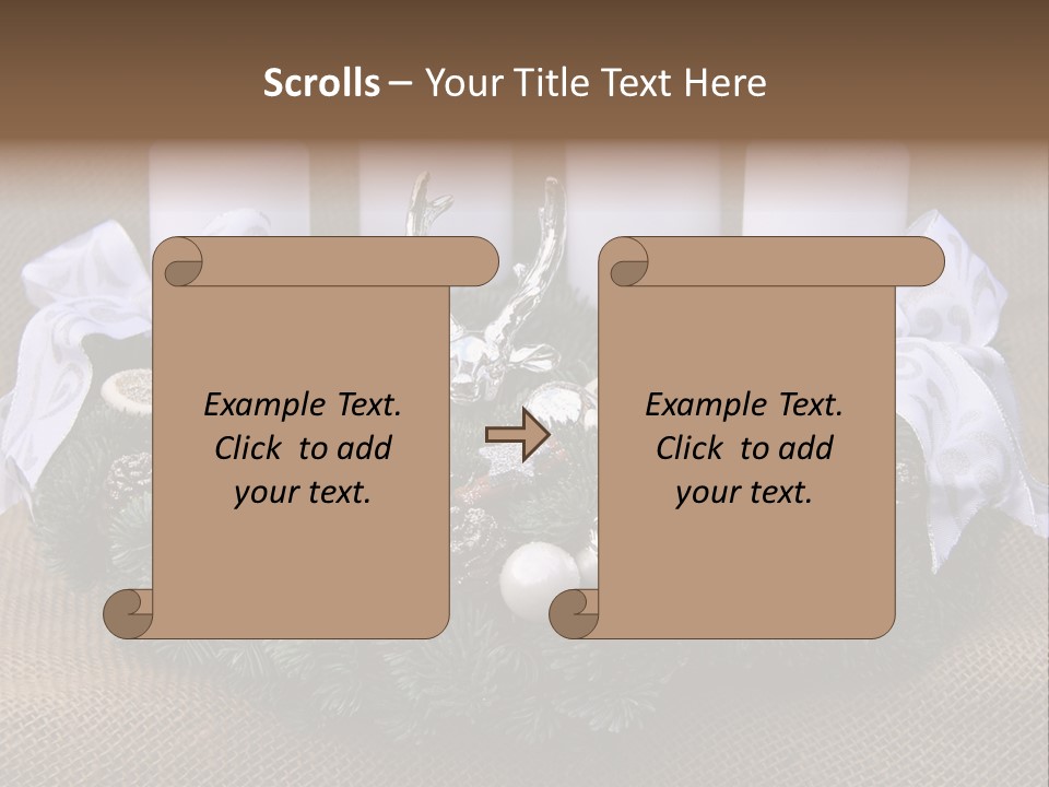 Fir Cone Reflective Christmas PowerPoint Template