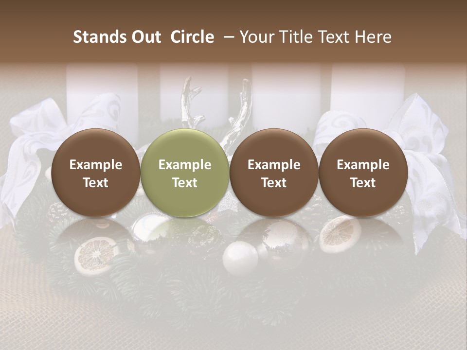 Fir Cone Reflective Christmas PowerPoint Template