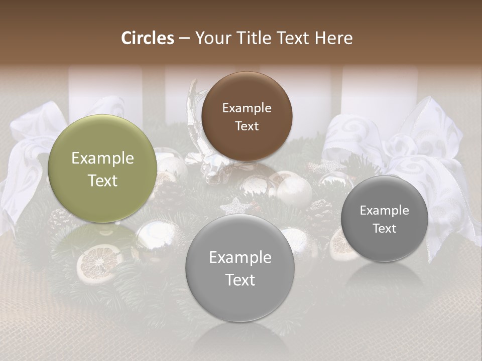 Fir Cone Reflective Christmas PowerPoint Template