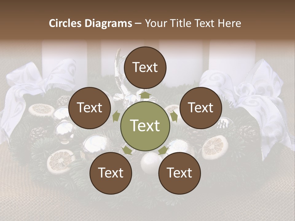 Fir Cone Reflective Christmas PowerPoint Template