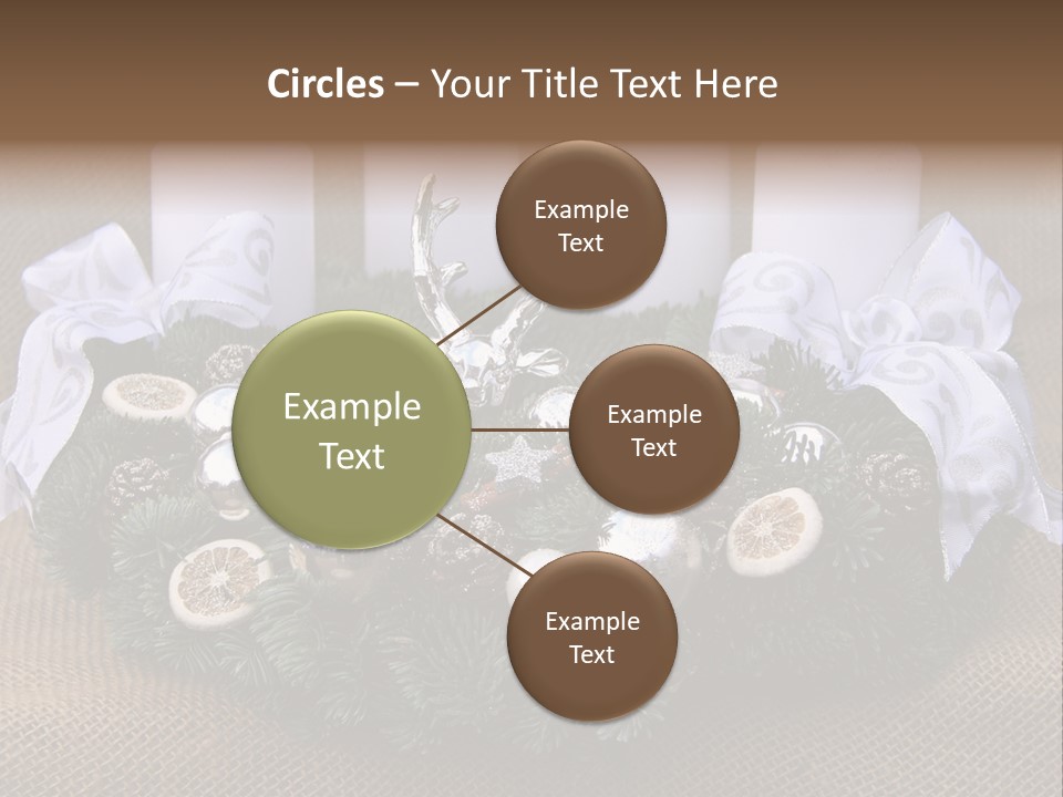 Fir Cone Reflective Christmas PowerPoint Template