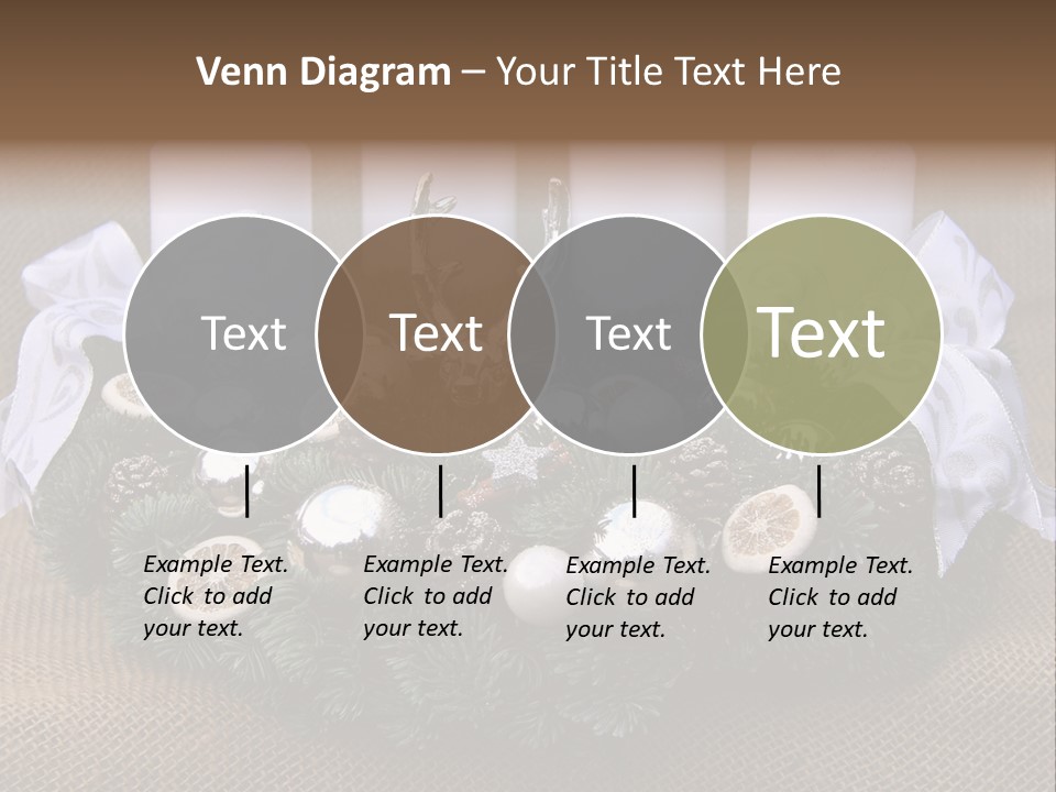 Fir Cone Reflective Christmas PowerPoint Template