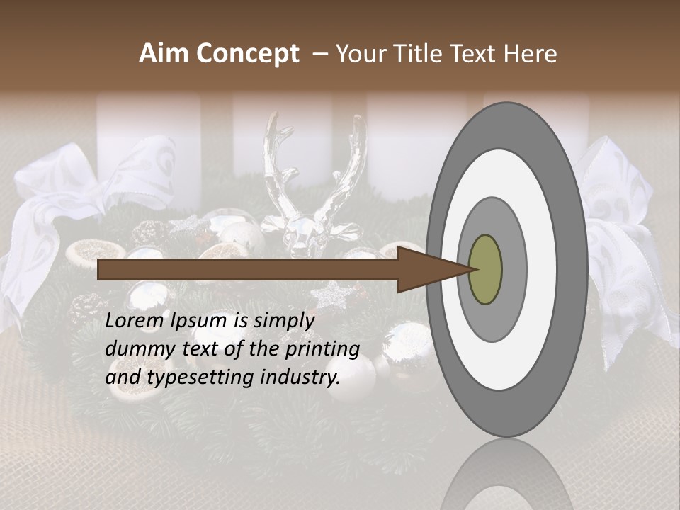 Fir Cone Reflective Christmas PowerPoint Template