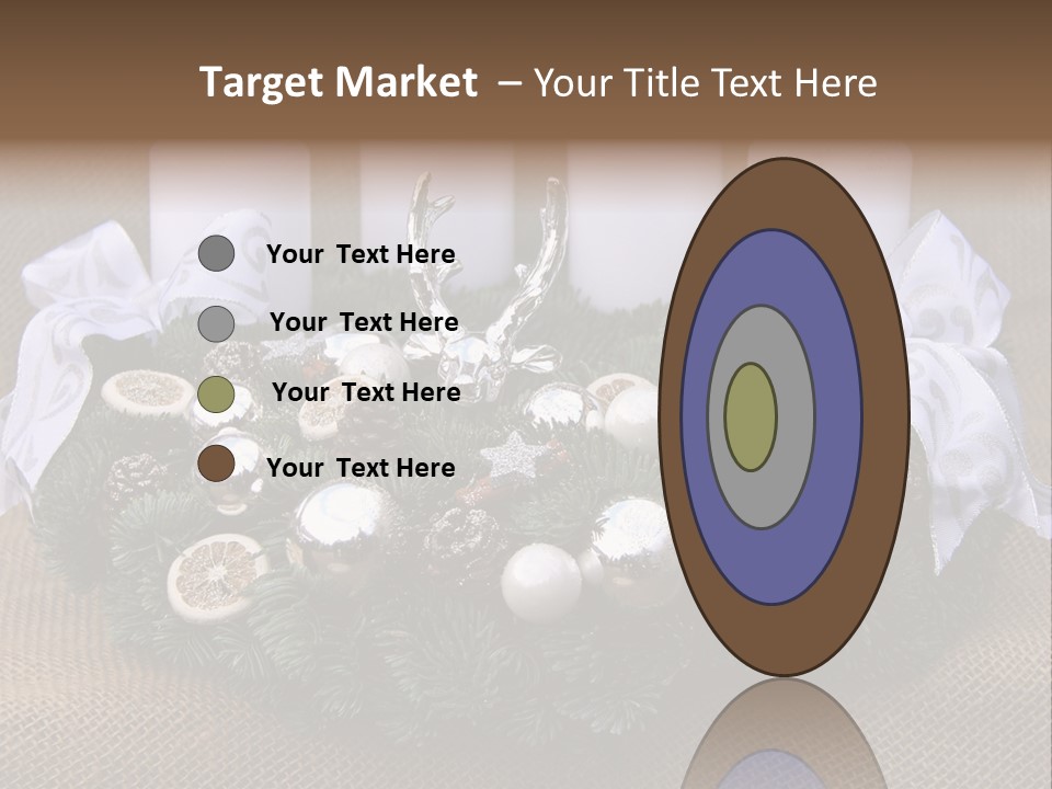 Fir Cone Reflective Christmas PowerPoint Template