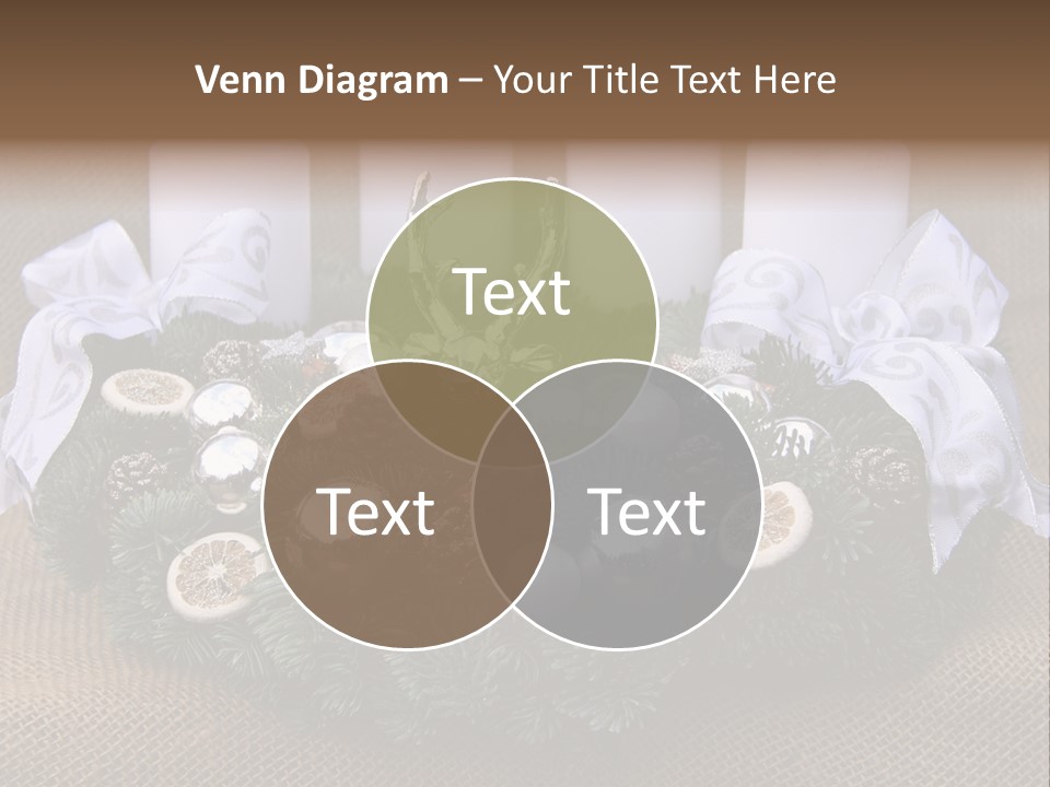 Fir Cone Reflective Christmas PowerPoint Template