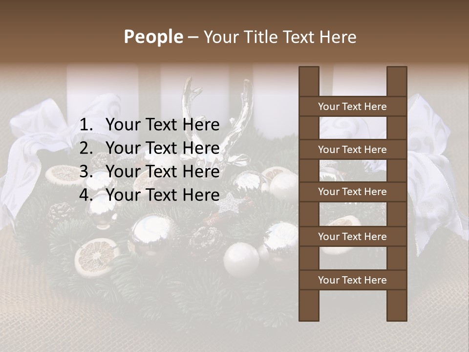 Fir Cone Reflective Christmas PowerPoint Template