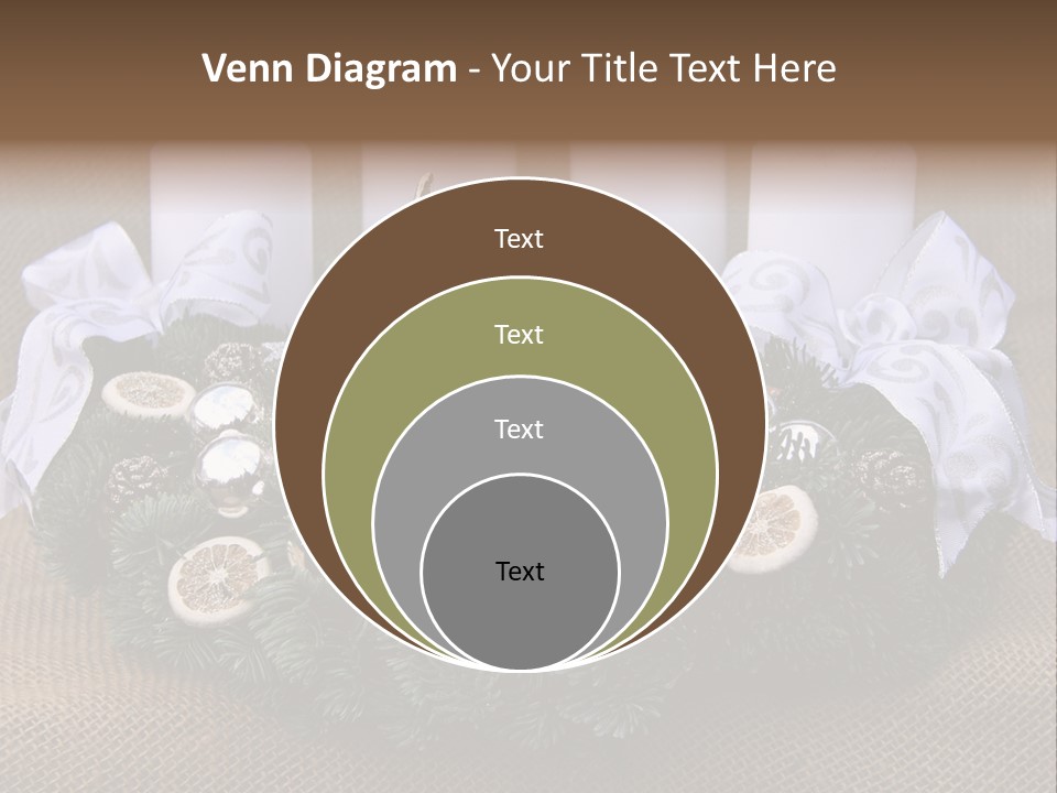 Fir Cone Reflective Christmas PowerPoint Template