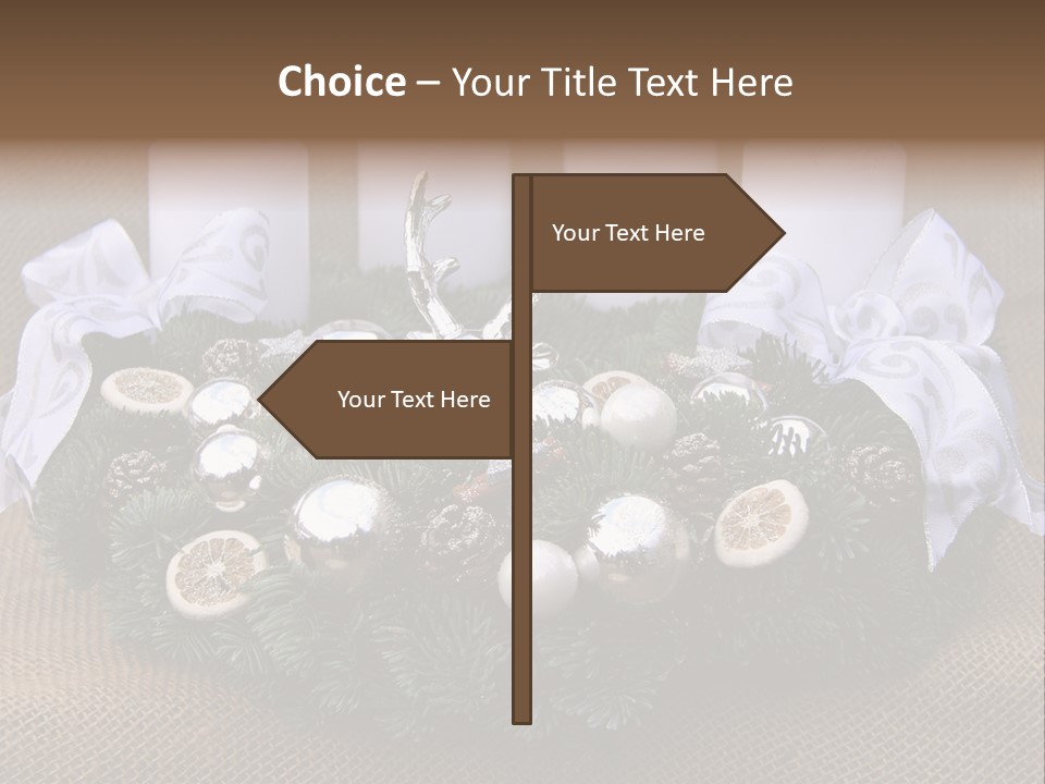 Fir Cone Reflective Christmas PowerPoint Template