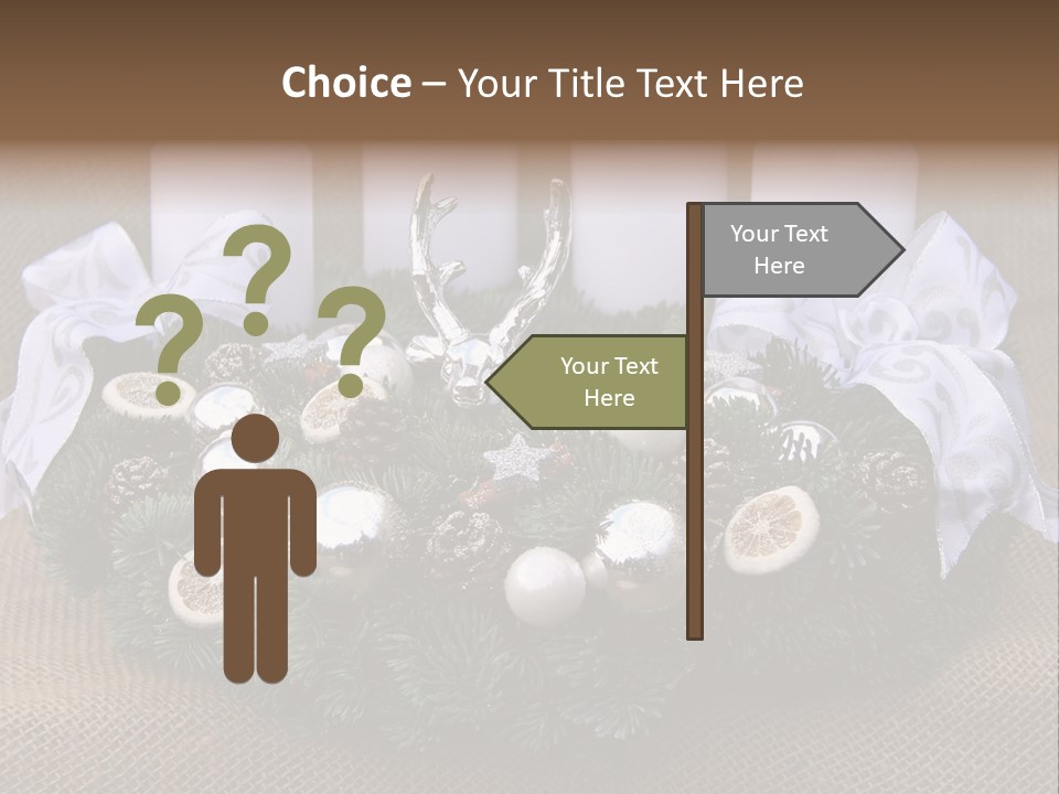 Fir Cone Reflective Christmas PowerPoint Template