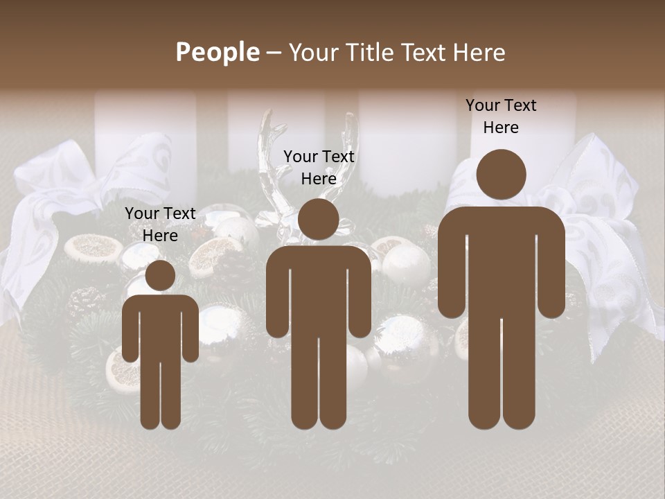 Fir Cone Reflective Christmas PowerPoint Template