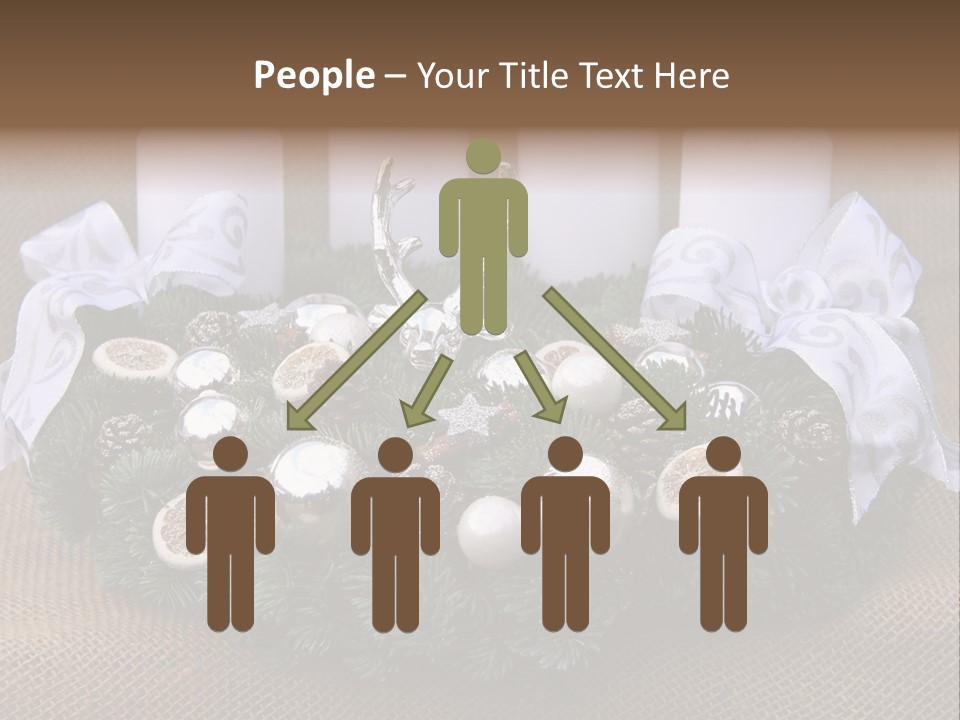 Fir Cone Reflective Christmas PowerPoint Template