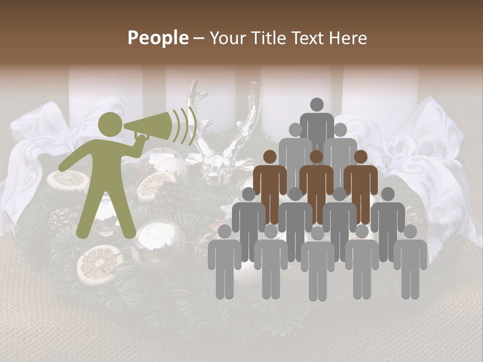 Fir Cone Reflective Christmas PowerPoint Template