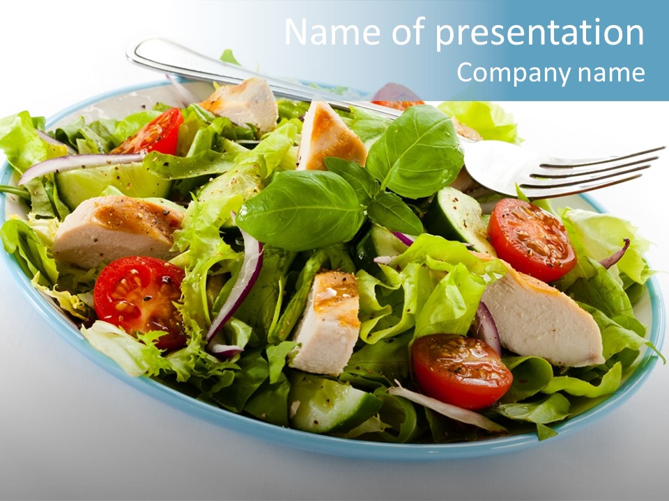 Close Up Dinning Low Fat PowerPoint Template