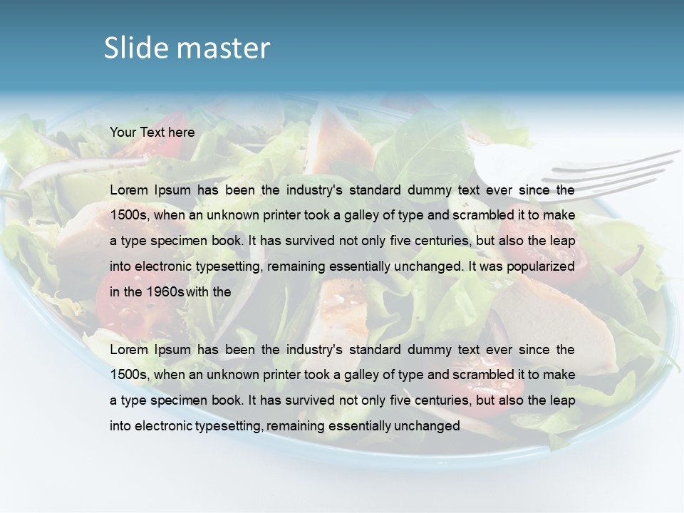 Close Up Dinning Low Fat PowerPoint Template