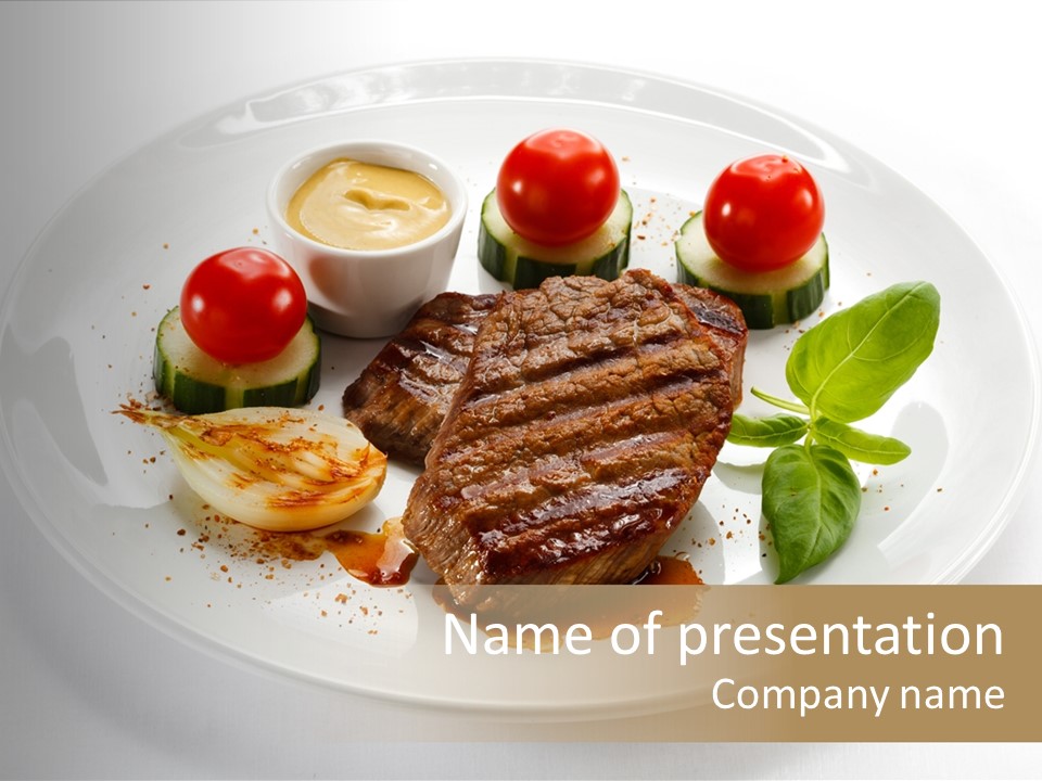 Bbq Sirloin Eat PowerPoint Template