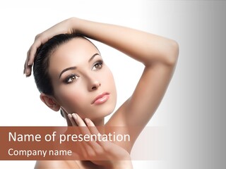 Female Hand Make Up PowerPoint Template