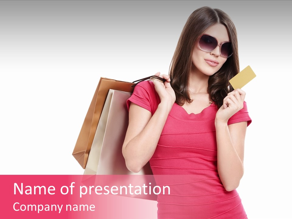 Card Sunglasses Holding PowerPoint Template