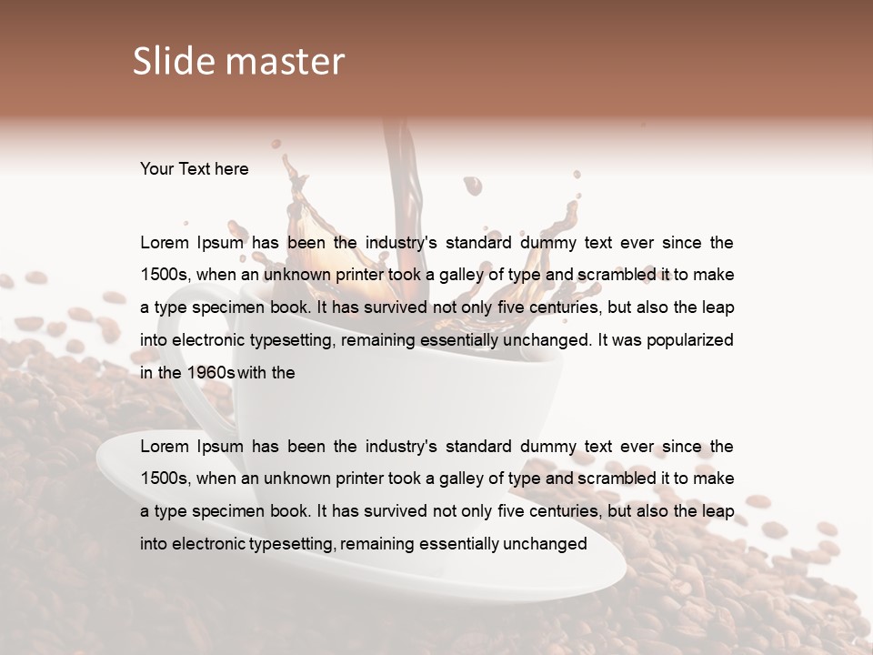 White Background Saucer Cup PowerPoint Template