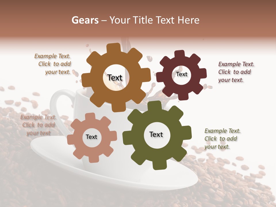 White Background Saucer Cup PowerPoint Template