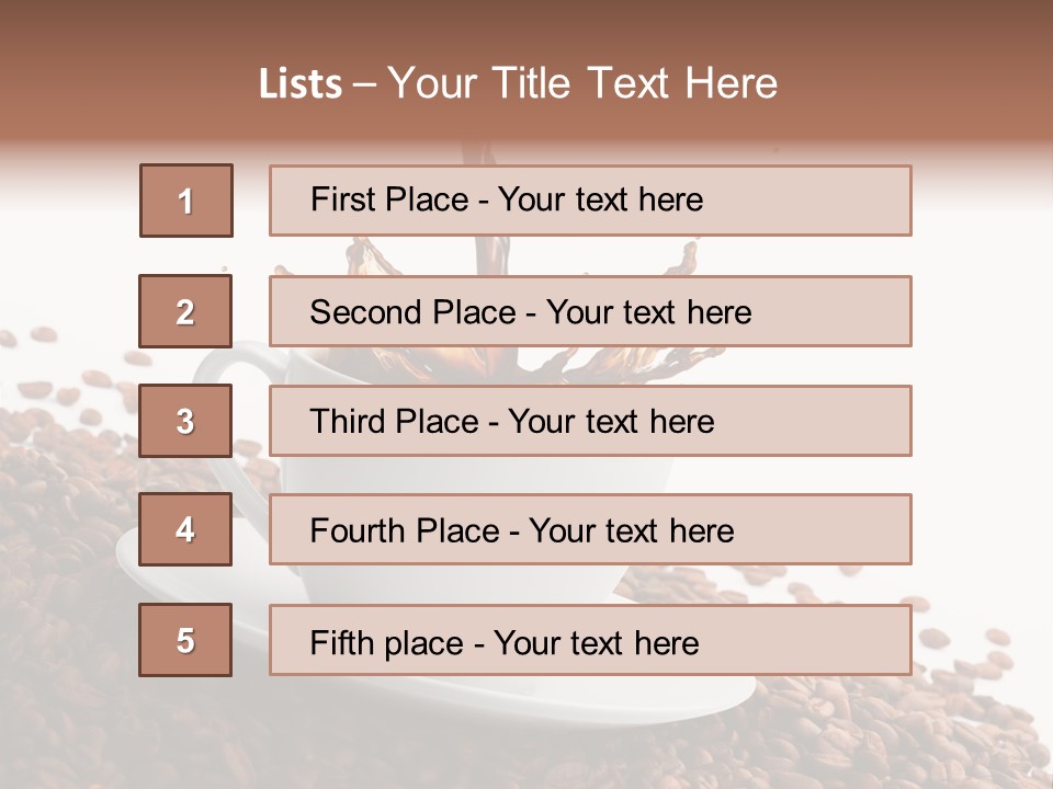 White Background Saucer Cup PowerPoint Template