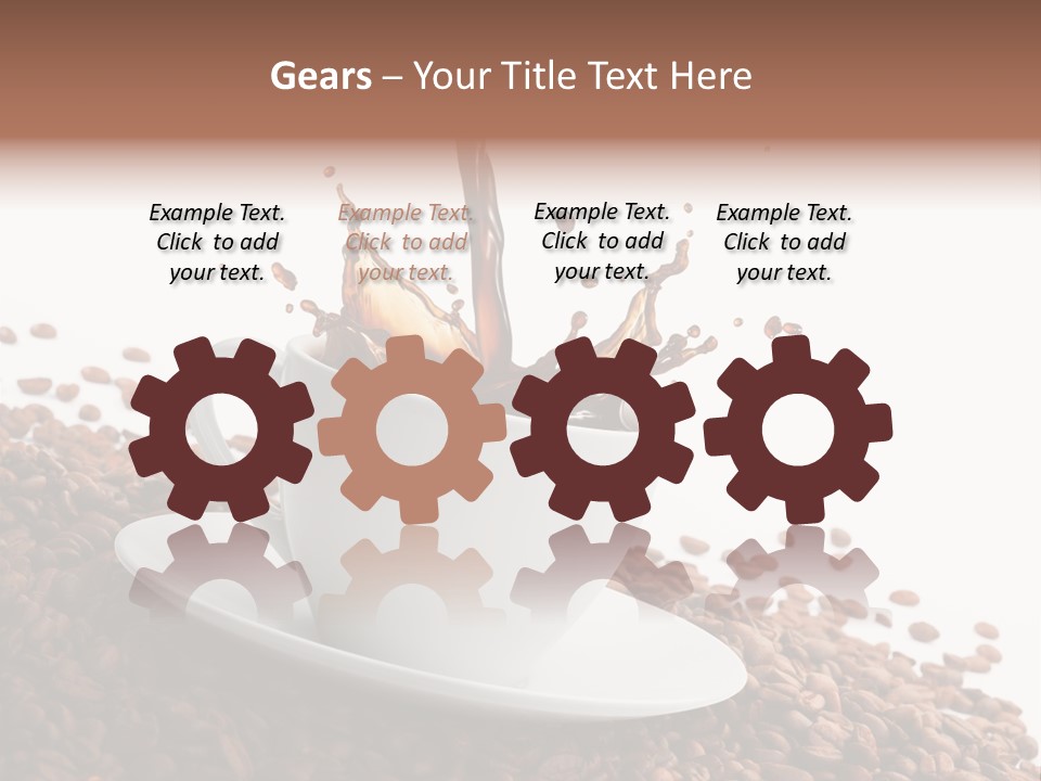 White Background Saucer Cup PowerPoint Template