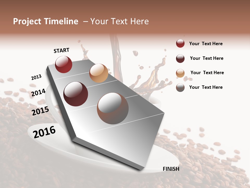 White Background Saucer Cup PowerPoint Template