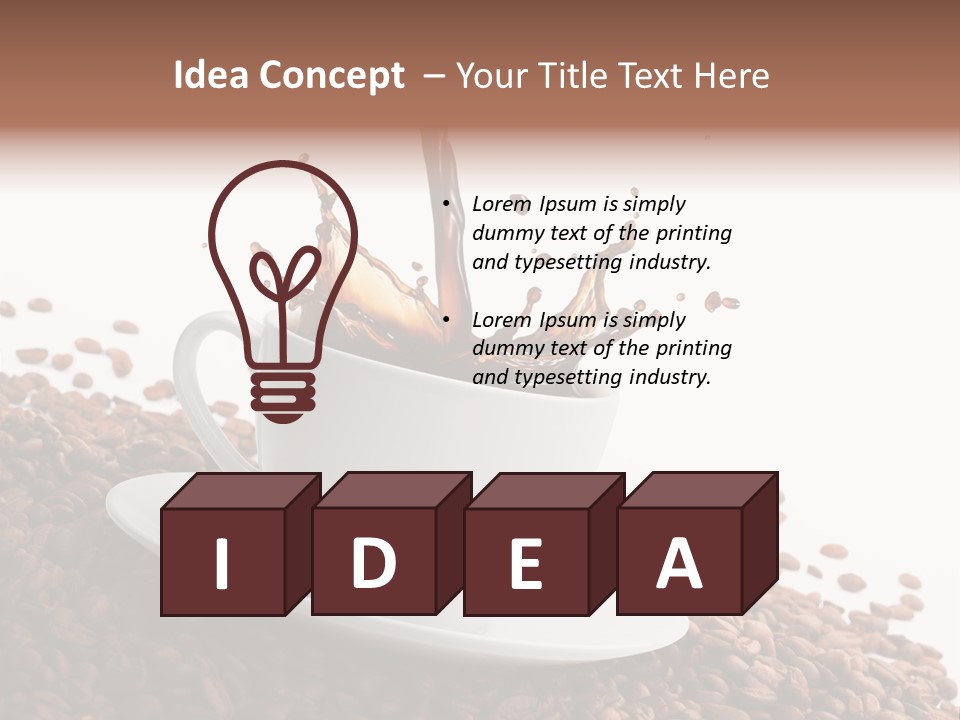 White Background Saucer Cup PowerPoint Template