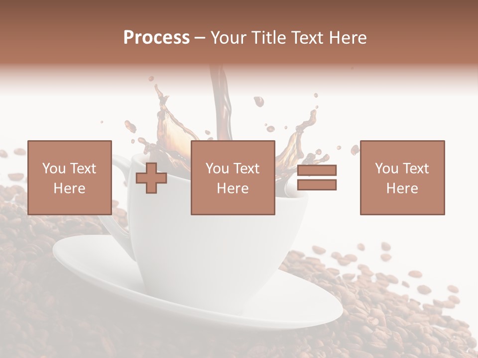 White Background Saucer Cup PowerPoint Template