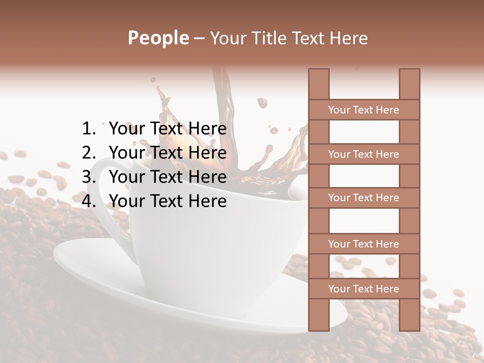 White Background Saucer Cup PowerPoint Template