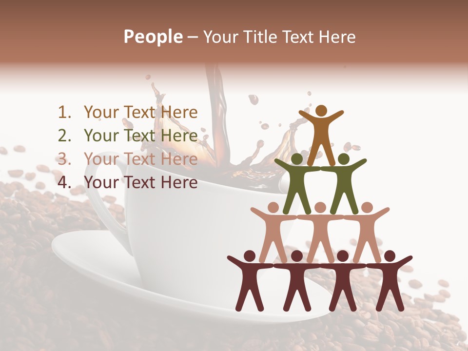 White Background Saucer Cup PowerPoint Template