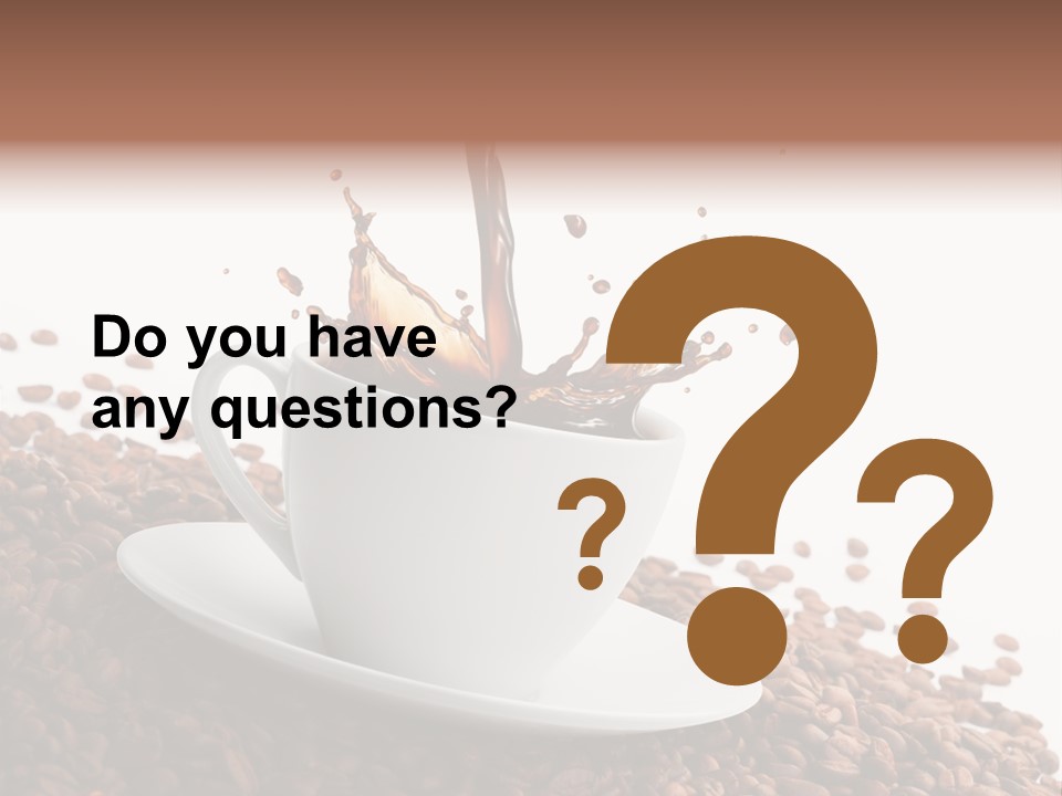 White Background Saucer Cup PowerPoint Template