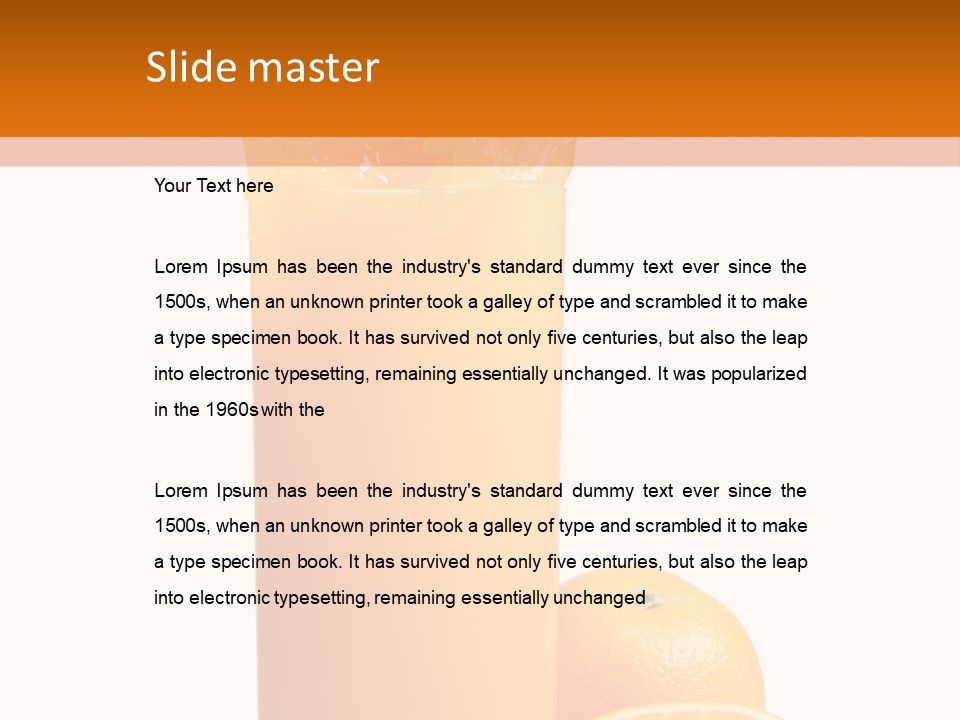 Orange Orange Juice Fresh PowerPoint Template