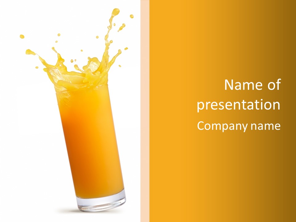 Orange Isolated Orange Juice PowerPoint Template