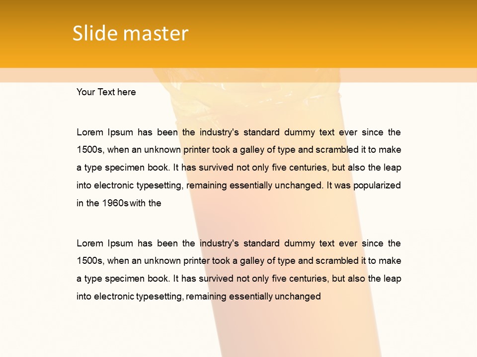 Orange Isolated Orange Juice PowerPoint Template